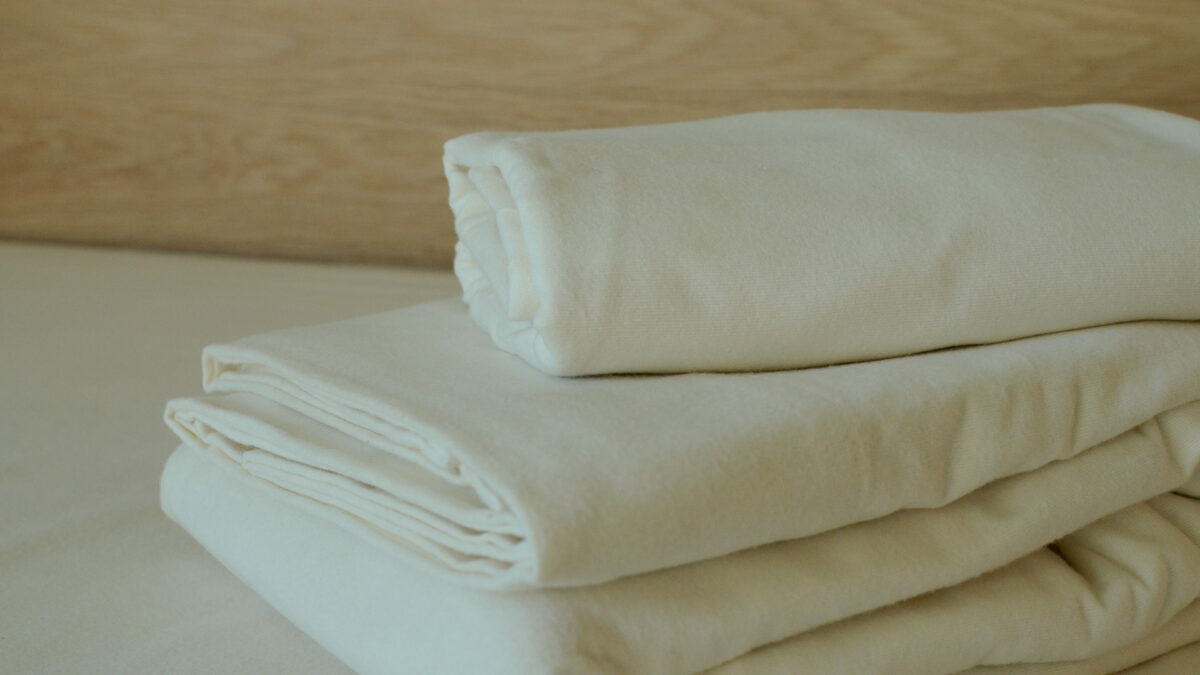brushed cotton sheets and pillowcases stack