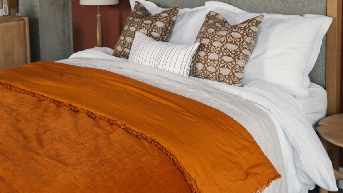 burnt orange velvet quilt 1