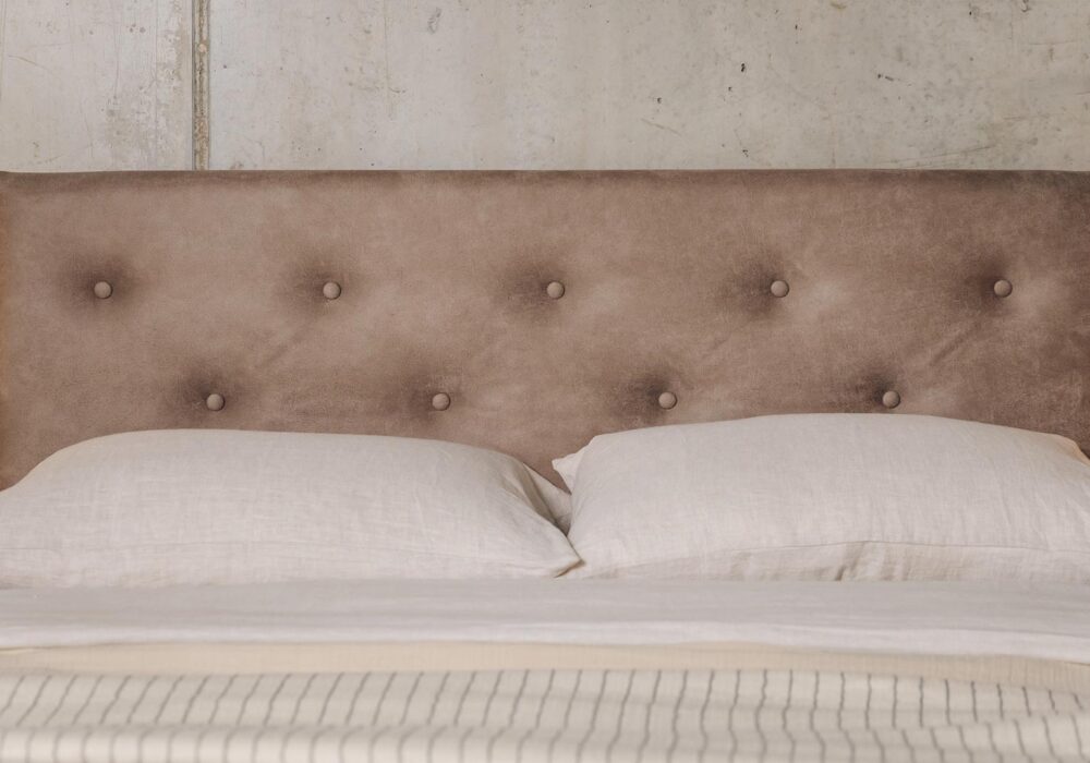 Bloomsbury Buttoned Faux Leather Headboard Natural Bed Company