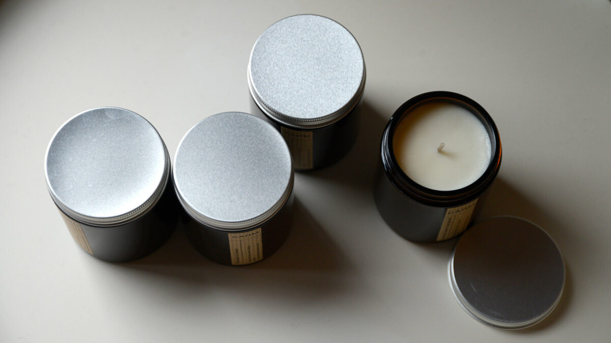 cahm candles in glass jars