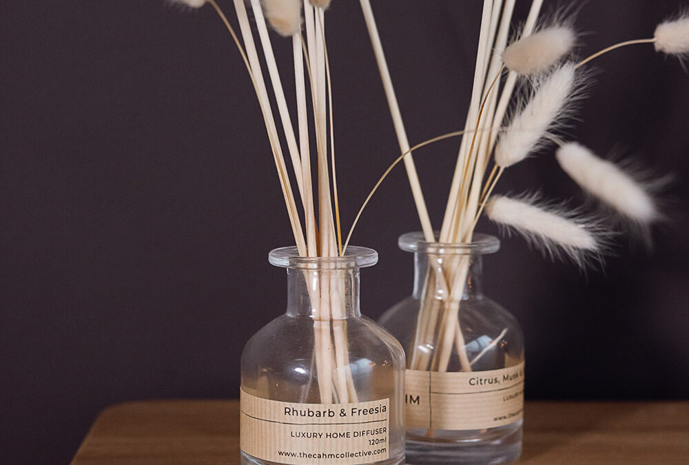 Cahm Luxury Reed Diffusers with Natural Reeds & Bunny Tails - Image 2