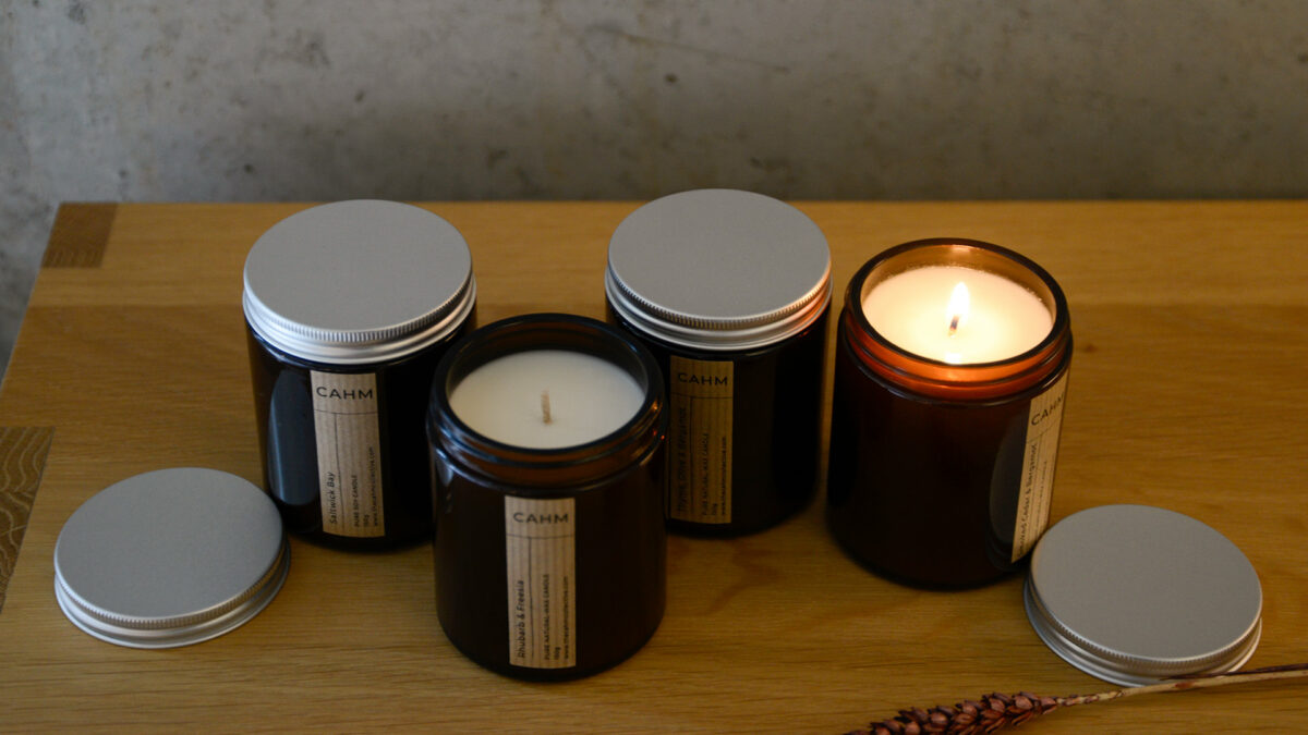 pure natural wax scented candles in a screw top glass jar