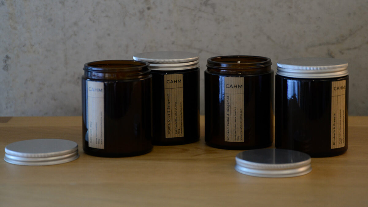 cahm scented candles in jars