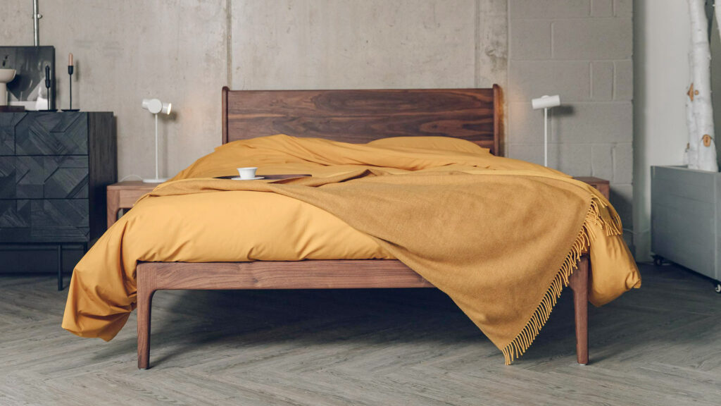 camden handmade bed in oiled walnut