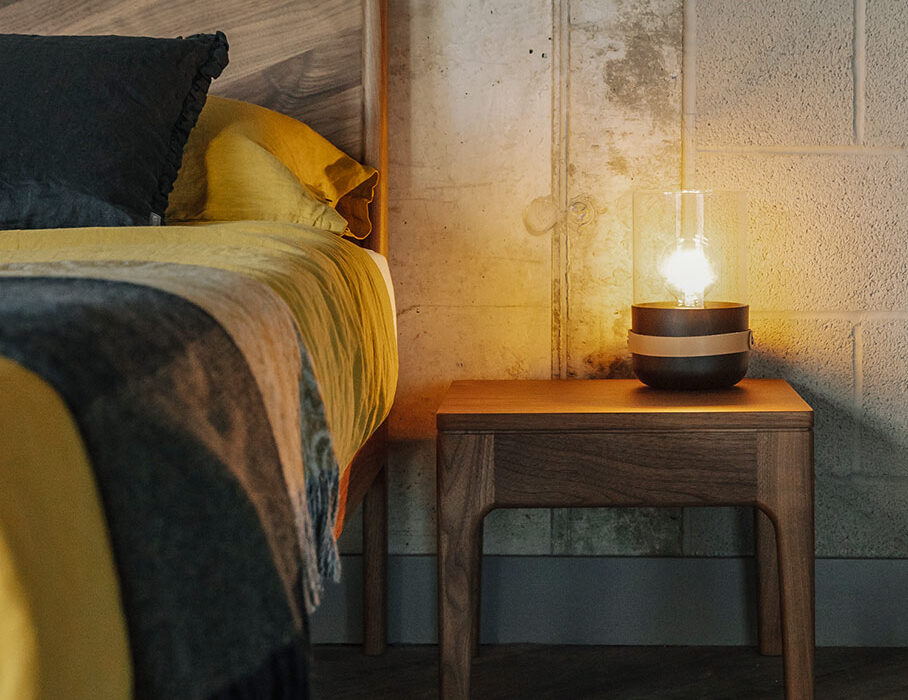 camden bedside table in walnut PIN