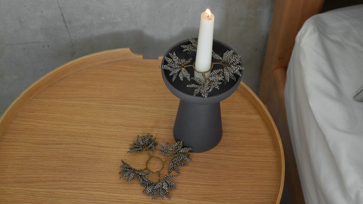 candle holder decorations platinum colour beads