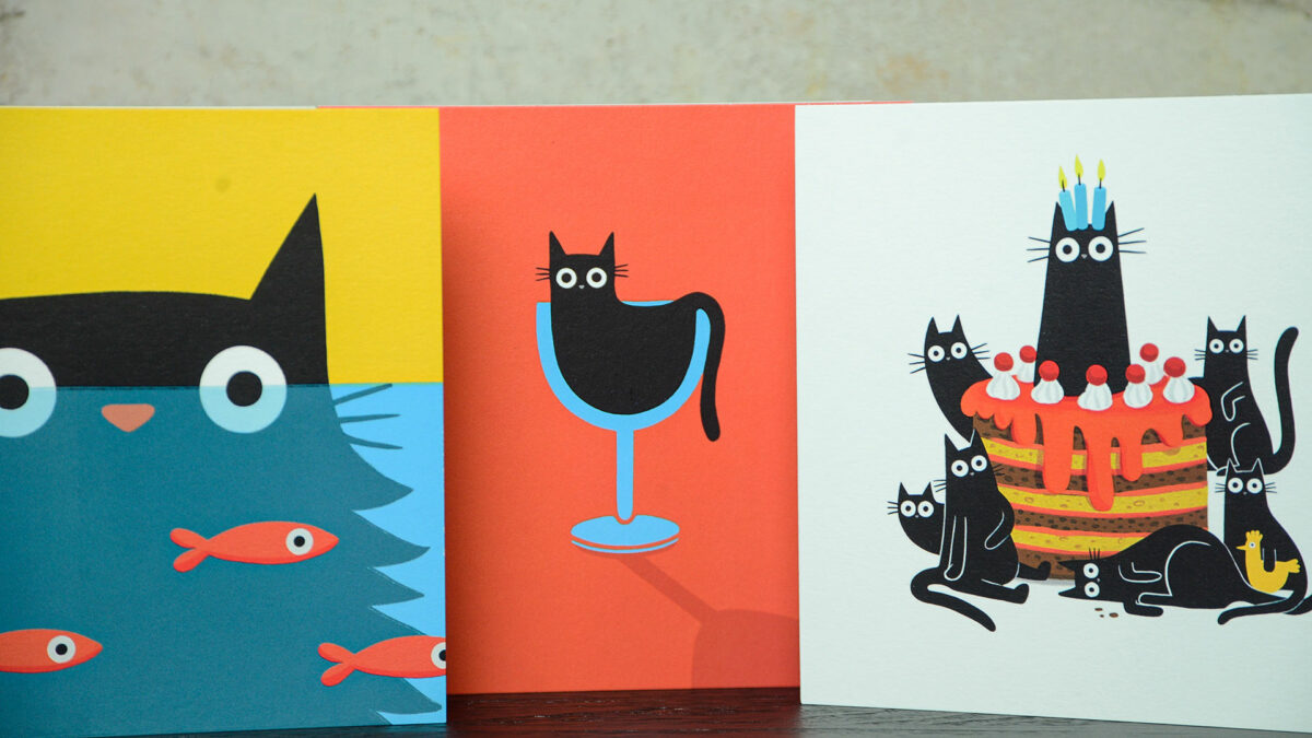 cat birthday card designs