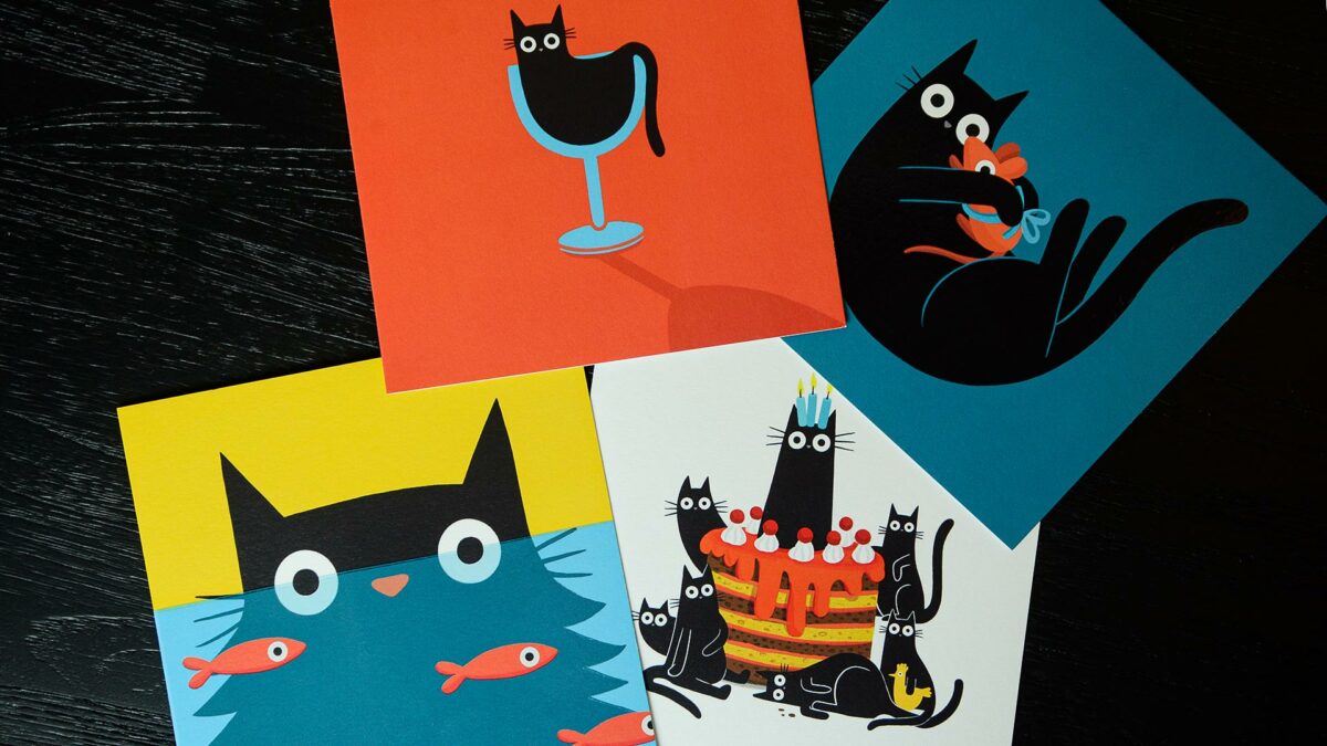 cat designs greeting cards