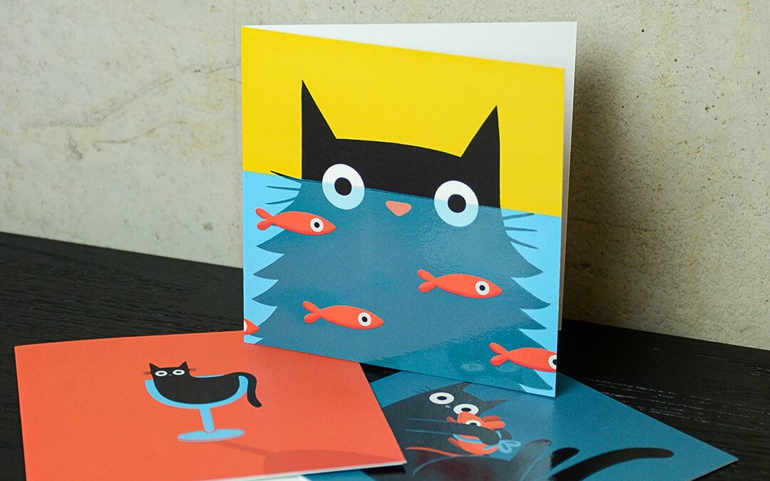 cat greeting cards portrait