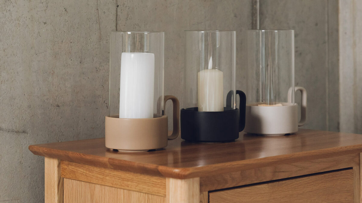 ceramic and glass lanterns in 3 colours