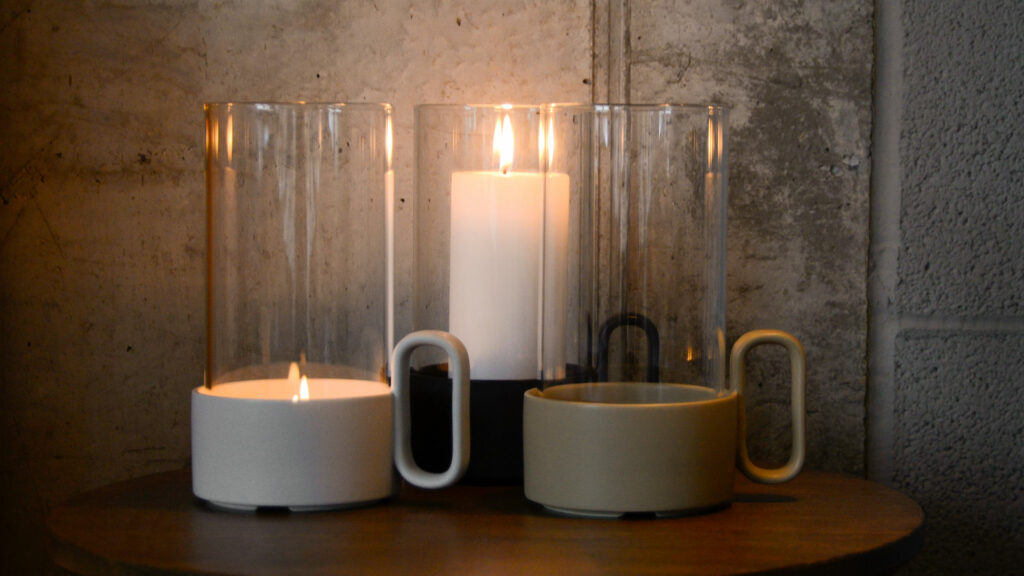 modern ceramic & glass candle holders