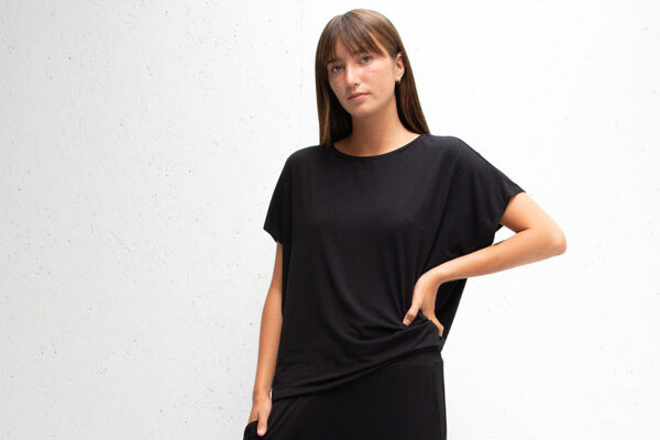 black drape top for women