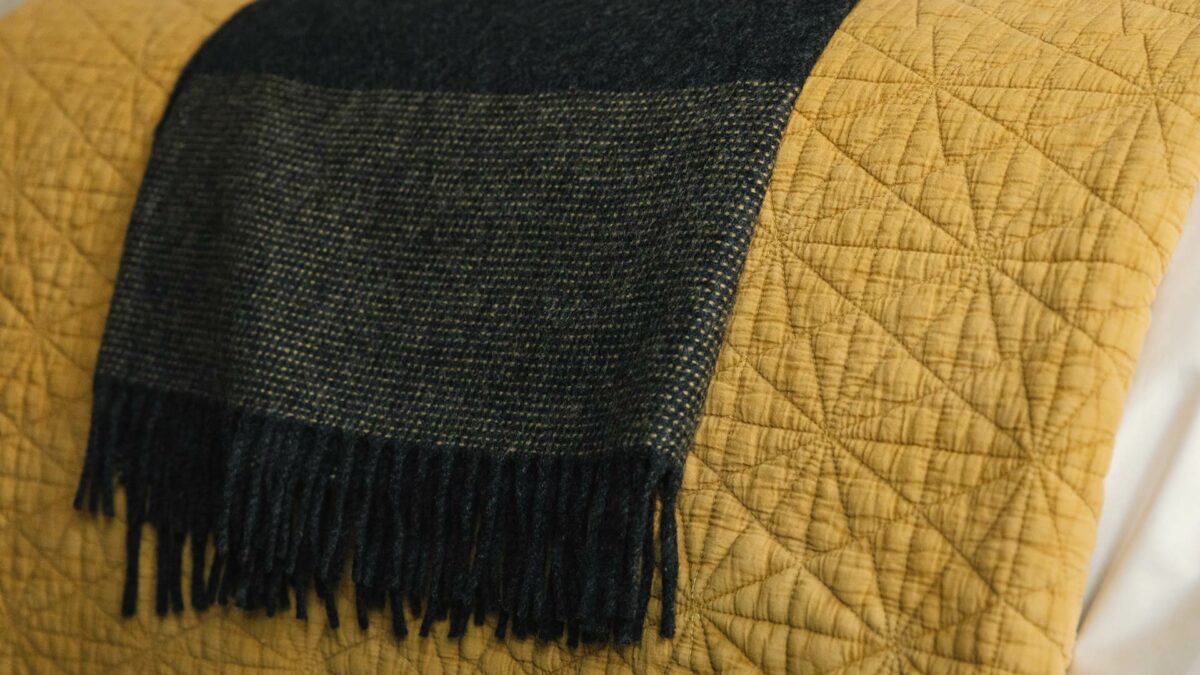 charcoal cashmere and merino lambswool throw