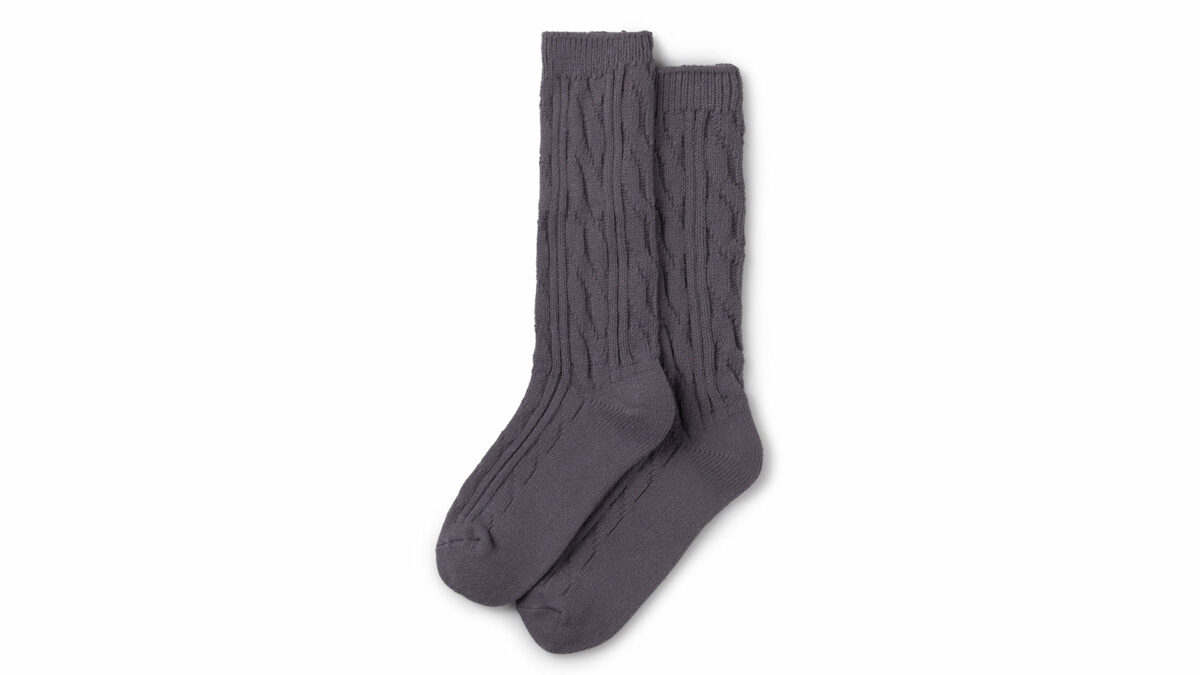 charcoal cable knit socks