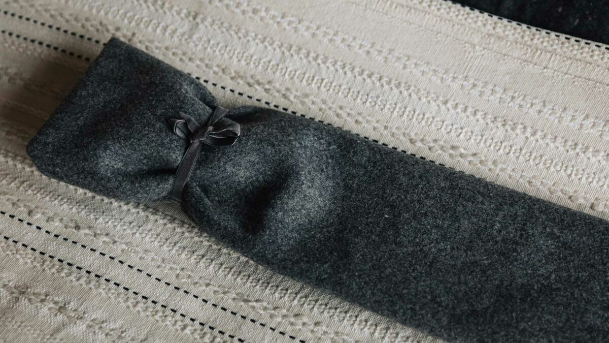 charcoal colour cosy extra-long hot water bottle