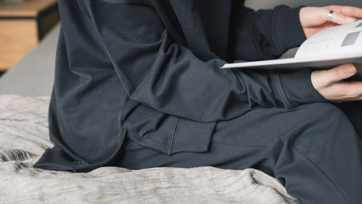 charcoal loungewear detail