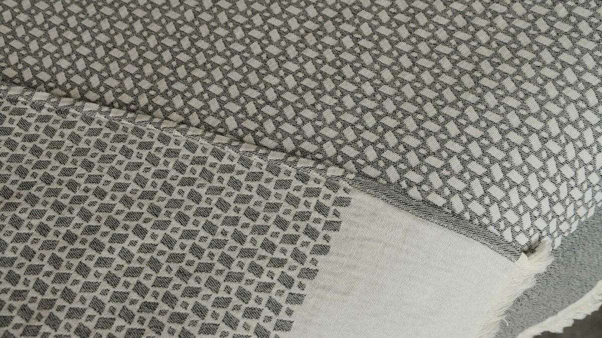 geometric cotton throw charcoal