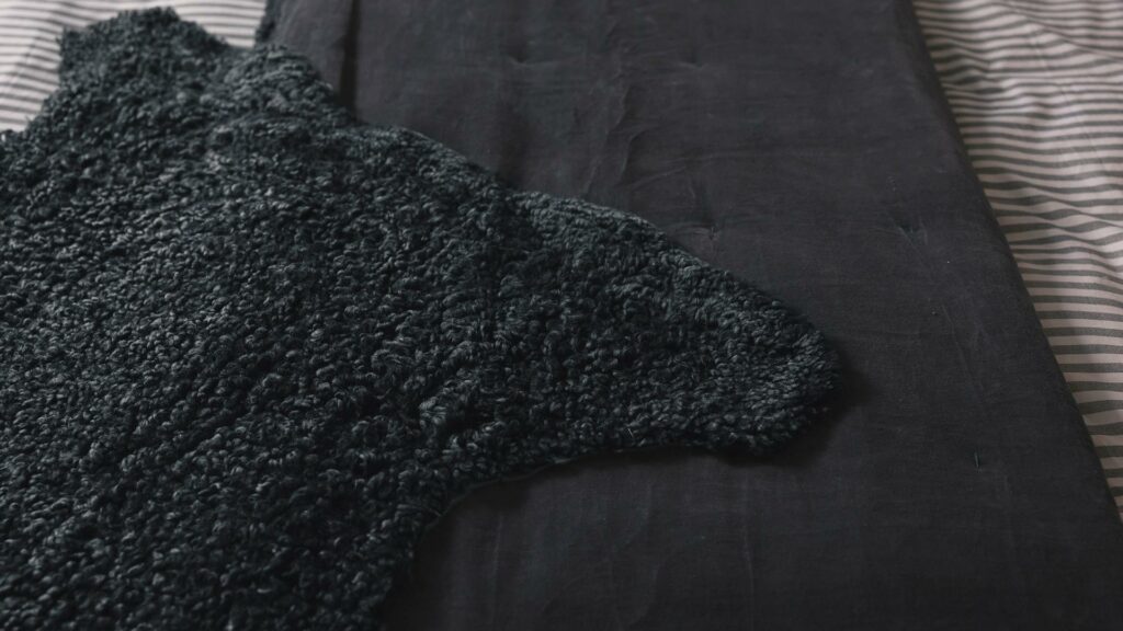 charcoal sheepskin detail