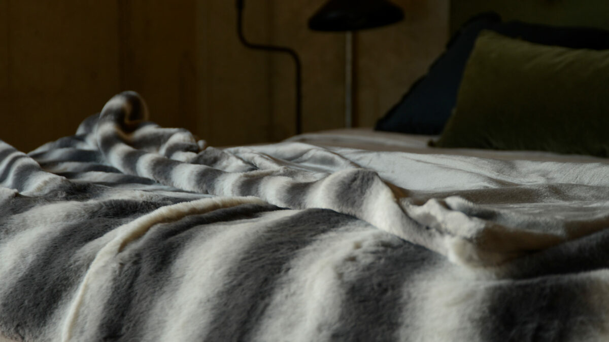 Charcoal Stripe Super Soft Throw