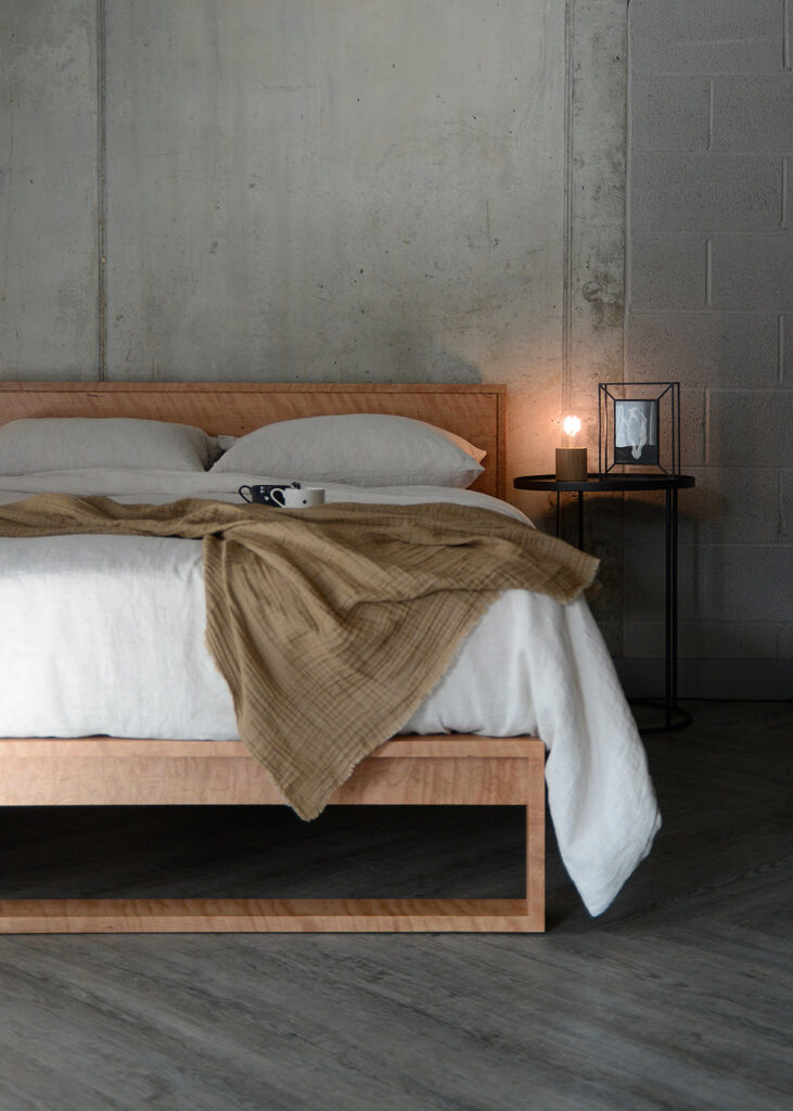 beds from solid cherry wood the Leith bed hand made in Yorkshire