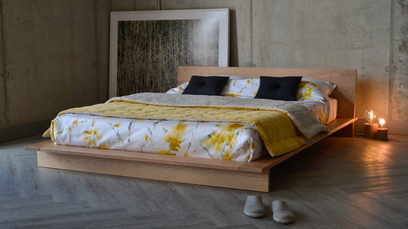 Low solid wood platform bed - The Oregon designed and made by us in Sheffield