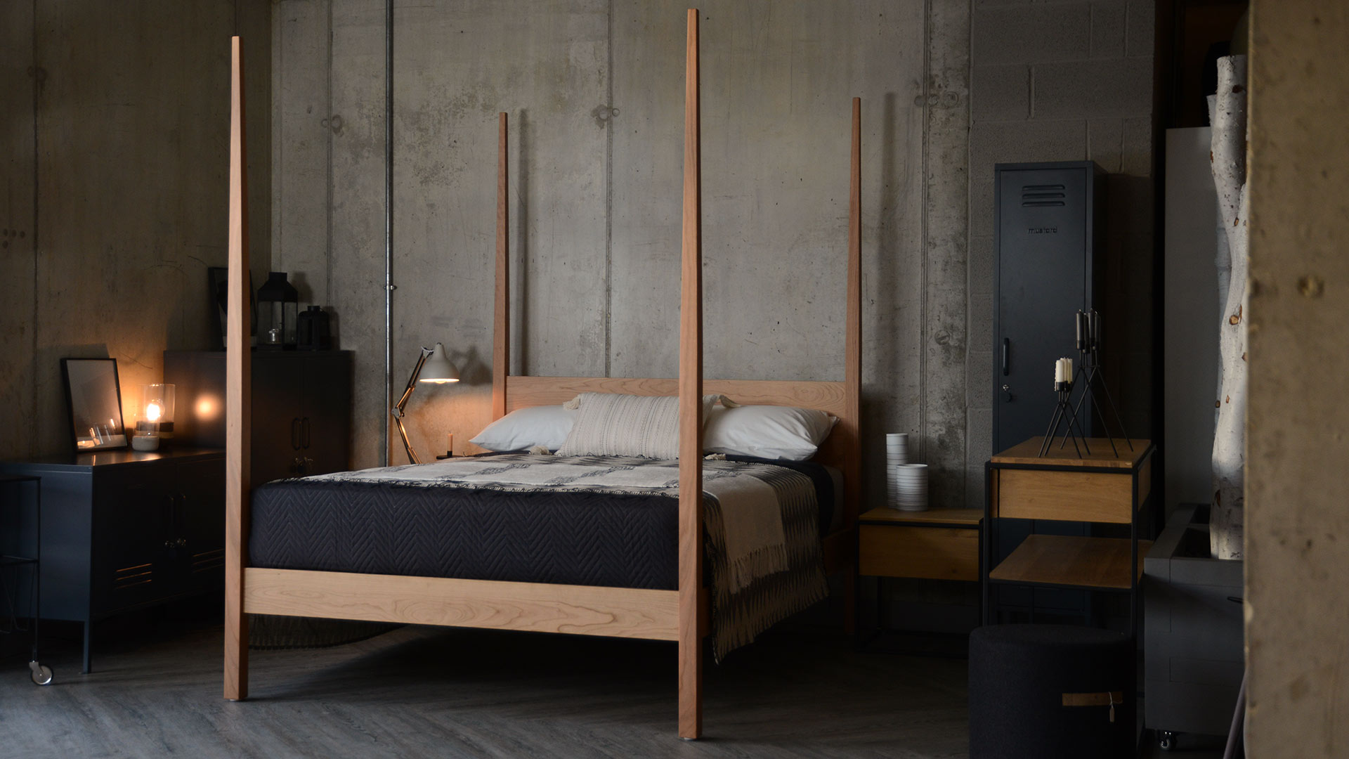 Cherry four poster bed online