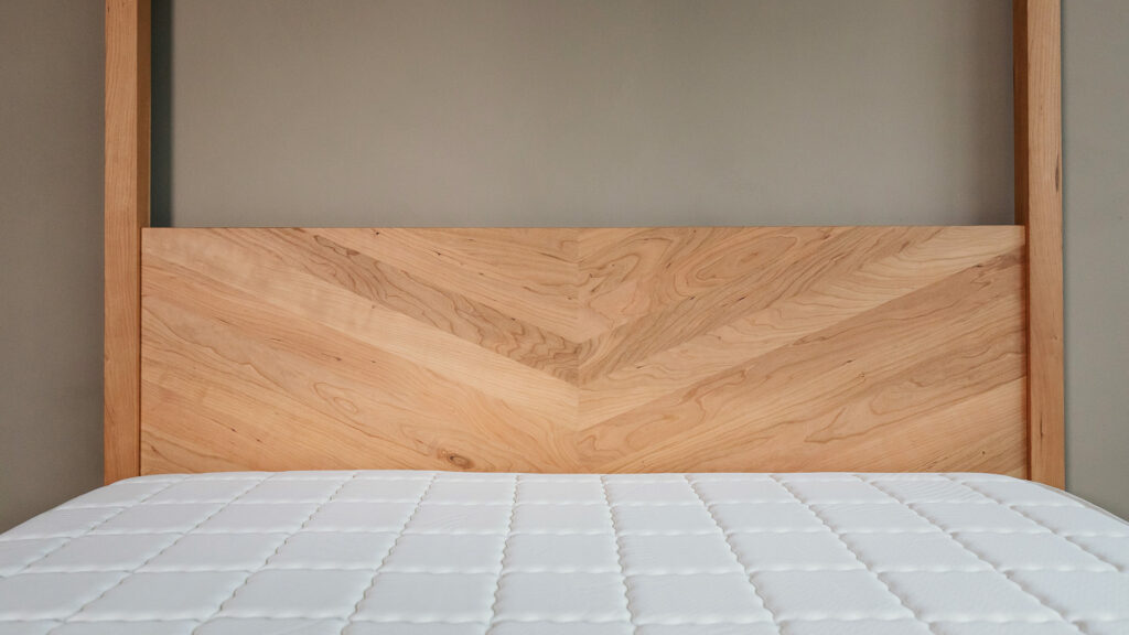 chevron headboard in cherry detail