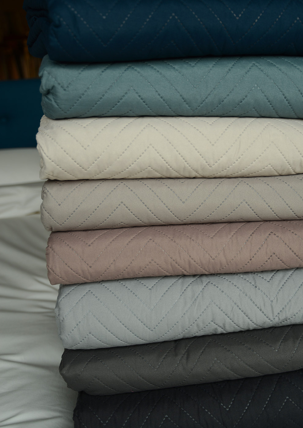 Chevron Pattern Quilts | Many Colours | Natural Bed Company