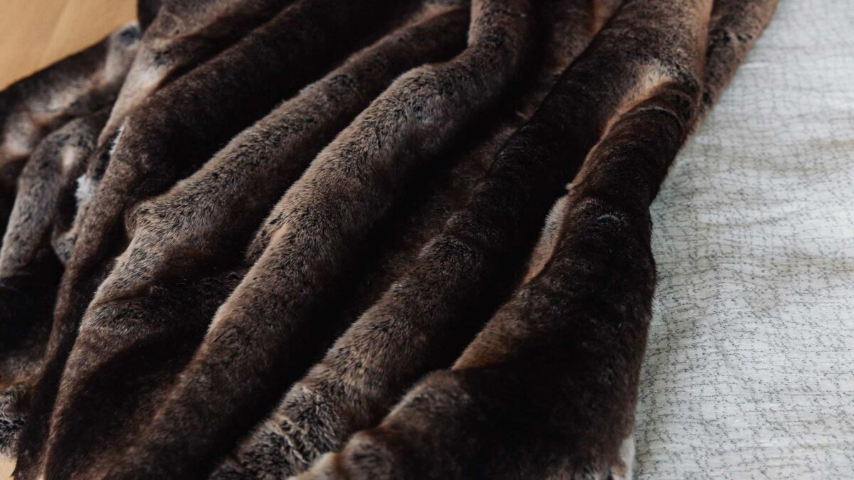 chocolate brown alaska fiax fur throw
