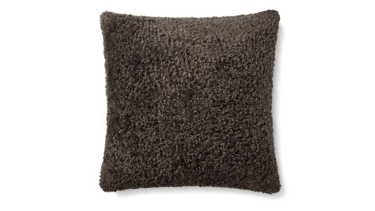 chocolate brown faux fur cushion