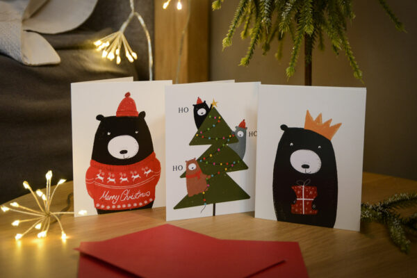 christmas bears card pack