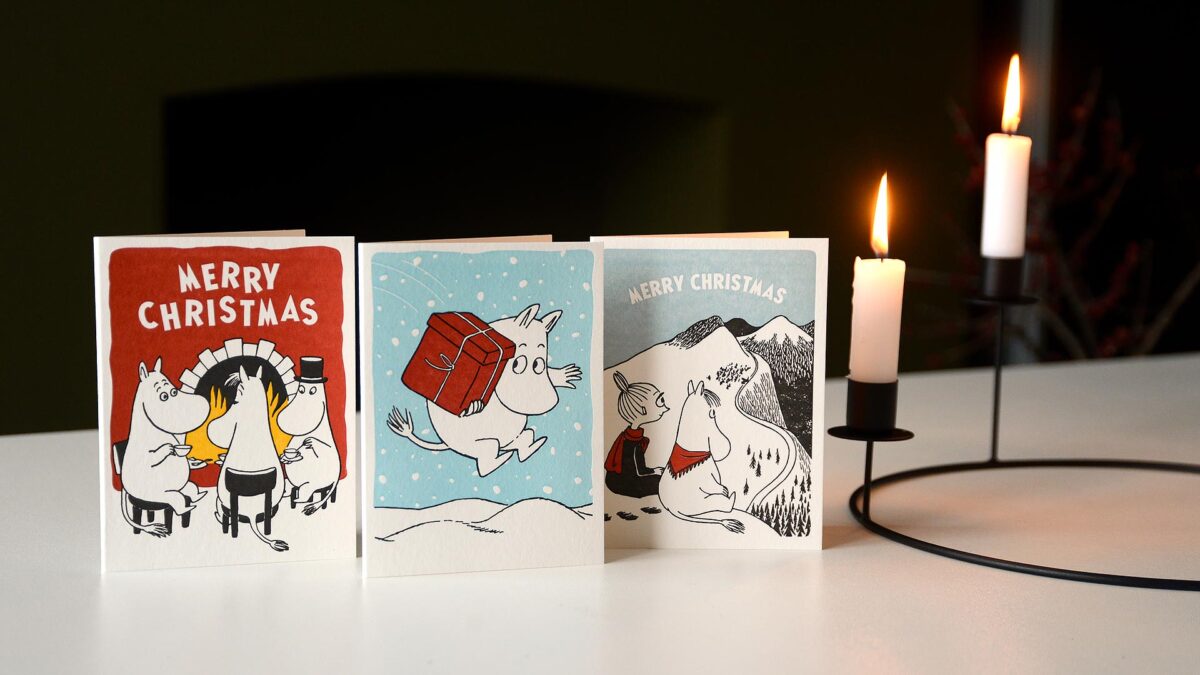 christmas card set moomins