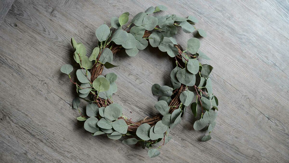 Everlasting faux eucalyptus wreath