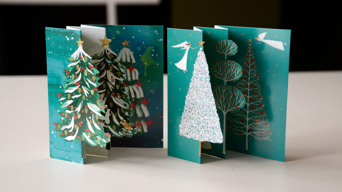 christmas tree designs trifold cards