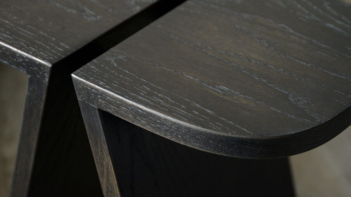 close up avio dark stain stool