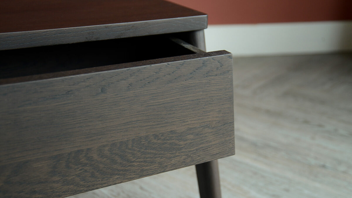 close up dark brown air table