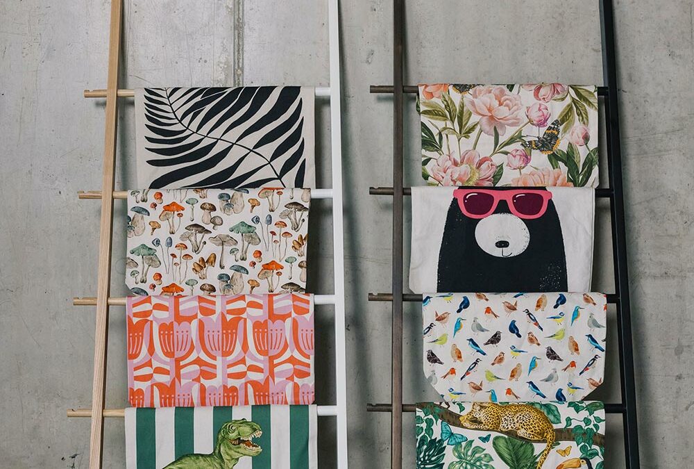 collection of contemporary tote bags portrait