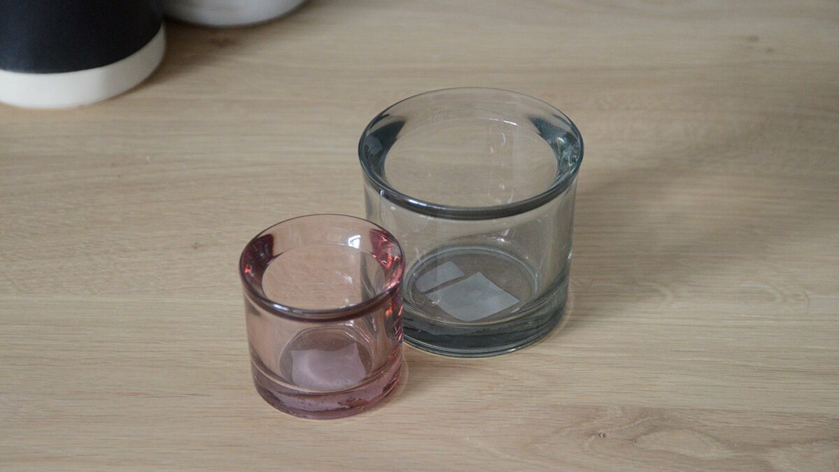 coloured glass t light holders