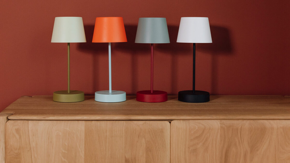 colourful LED lamps on stem