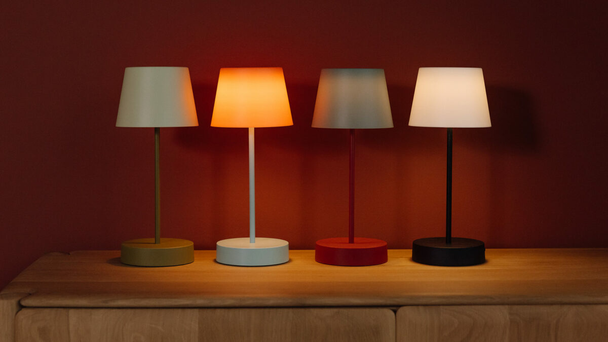 colourful LED lamps some illuminated