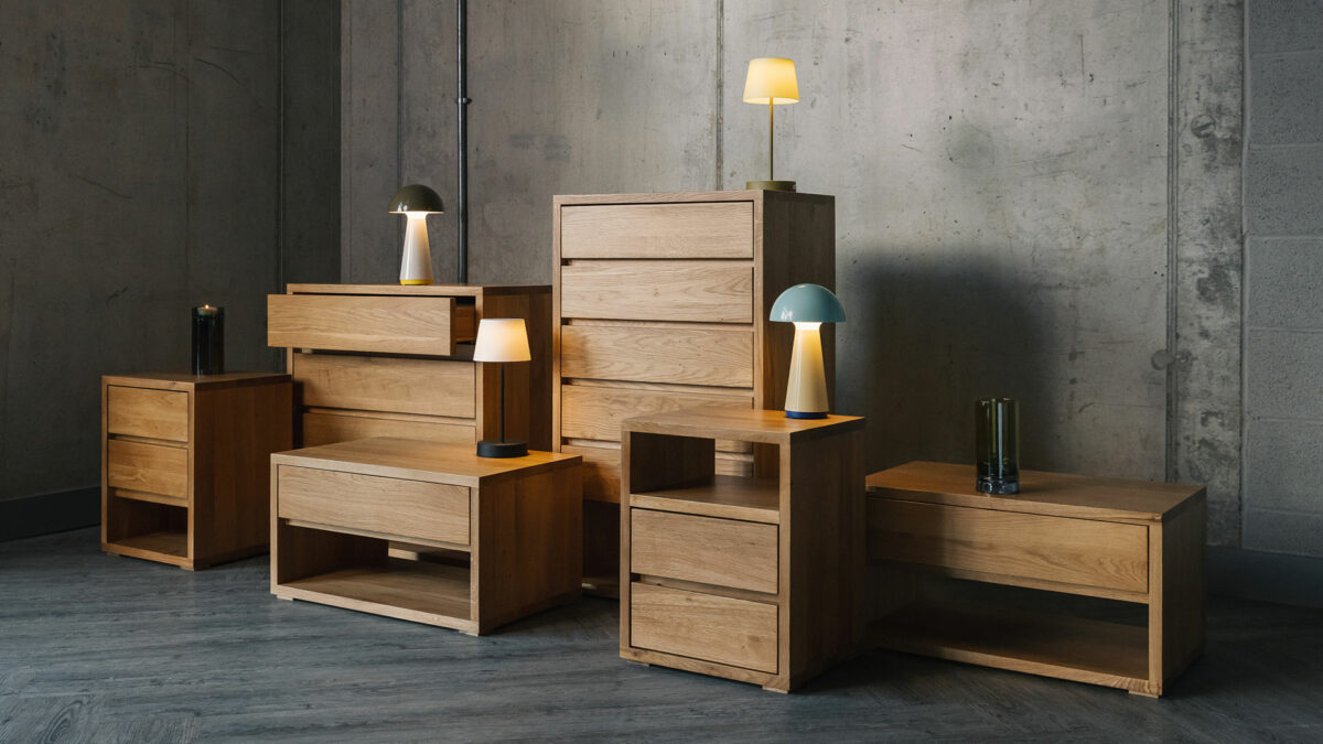 Exclusive to NBC Black Lotus Cube solid oak bedroom storage chests in a range of sizes