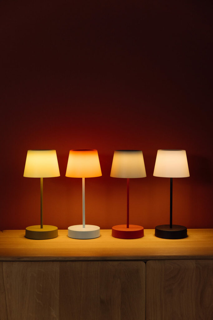 colourful lamps portrait