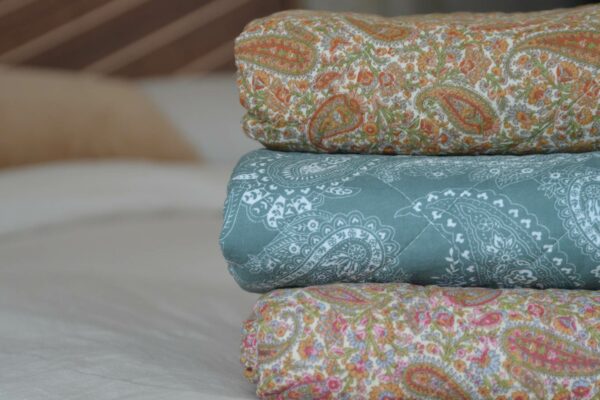 Colourful Quilted Throws with Paisley Print