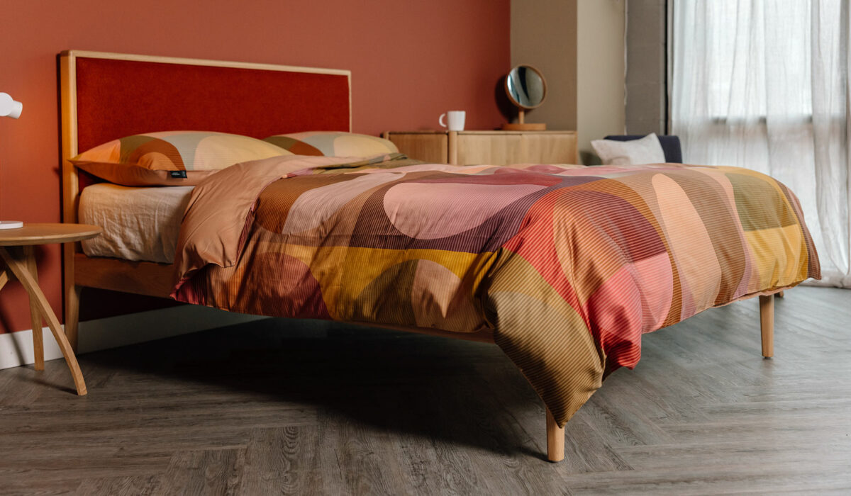 contemporary printed bedding coloureful graphic pattern