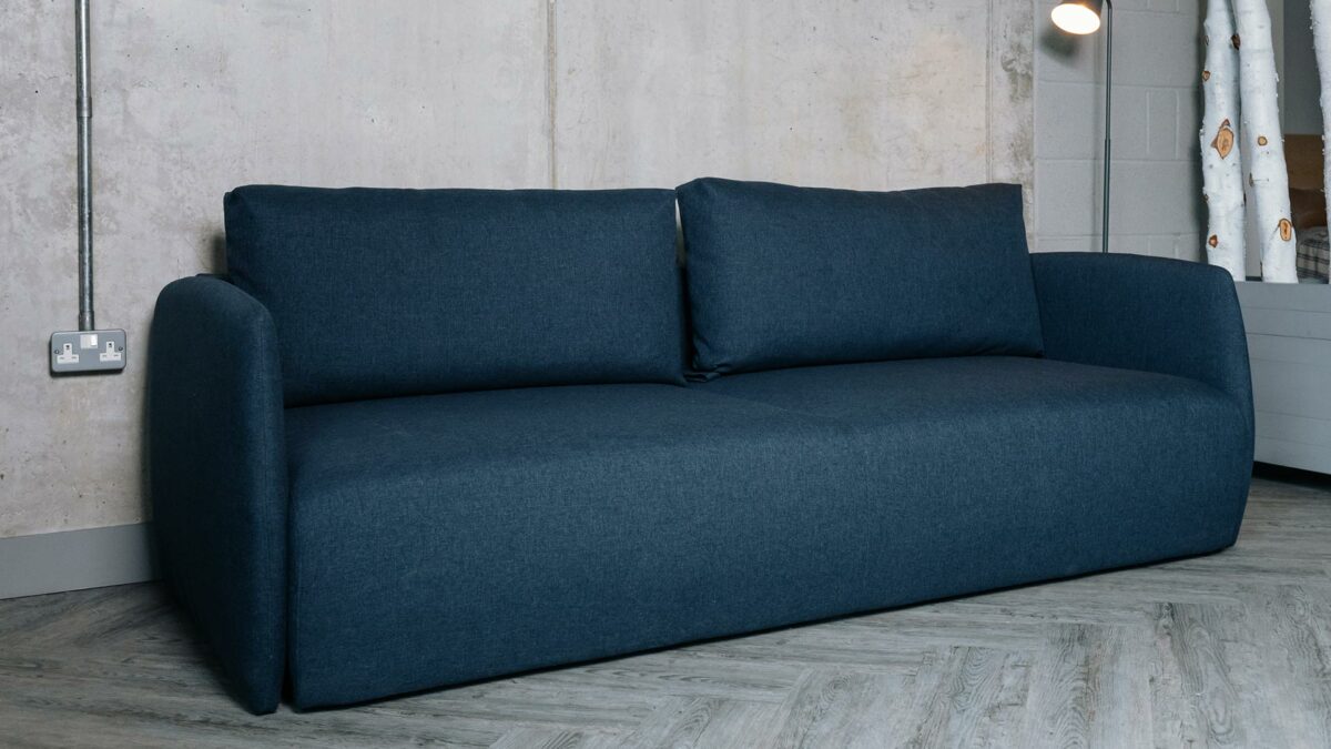 modern sofa bed in blue