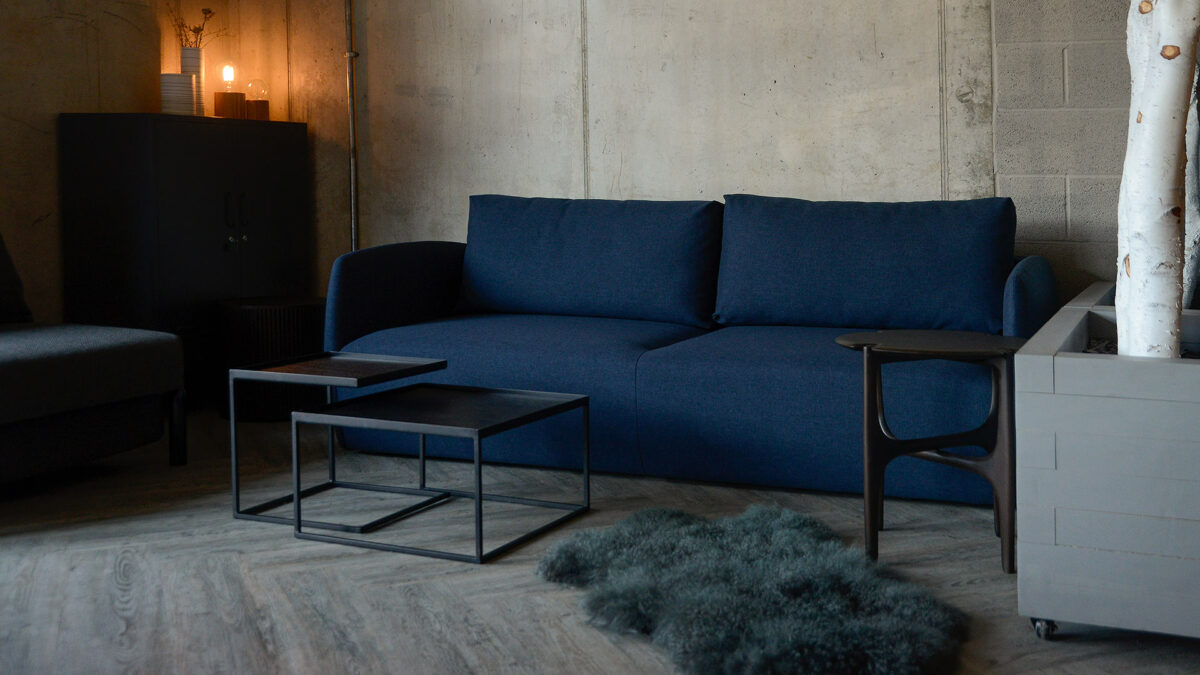 contemporary sofa bed in dark blue