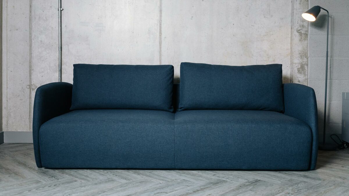 contemporary sofa bed with 2 back cushions