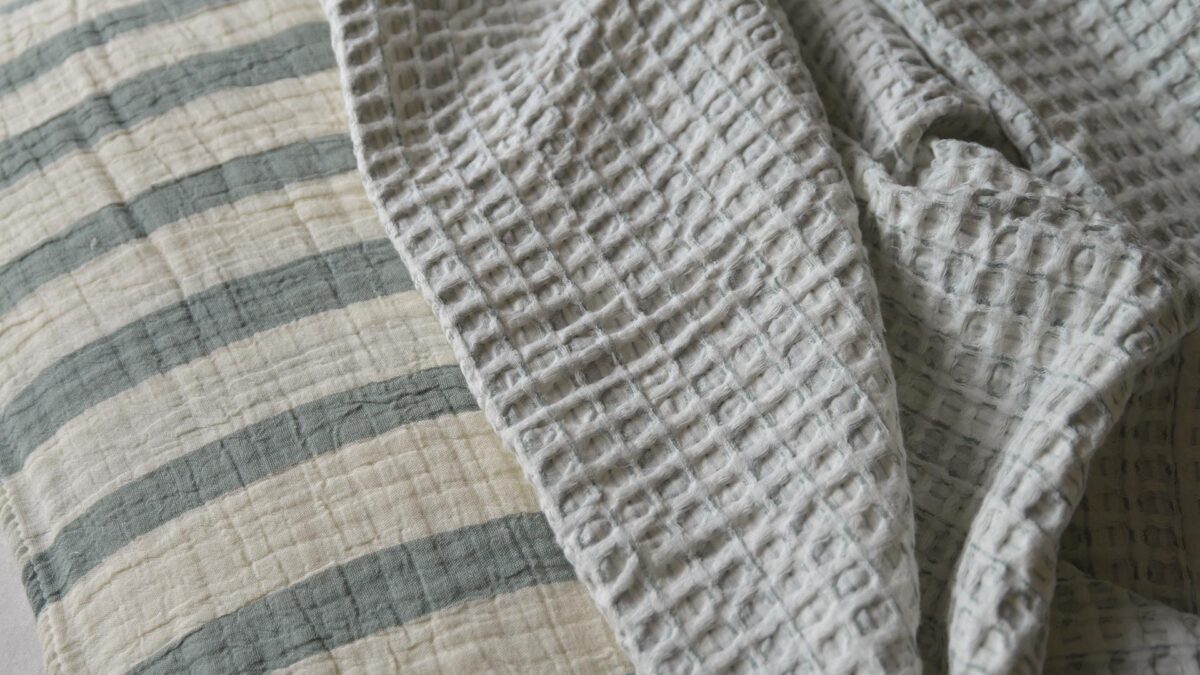 Pale Cotton Waffle Bedspreads - Image 5