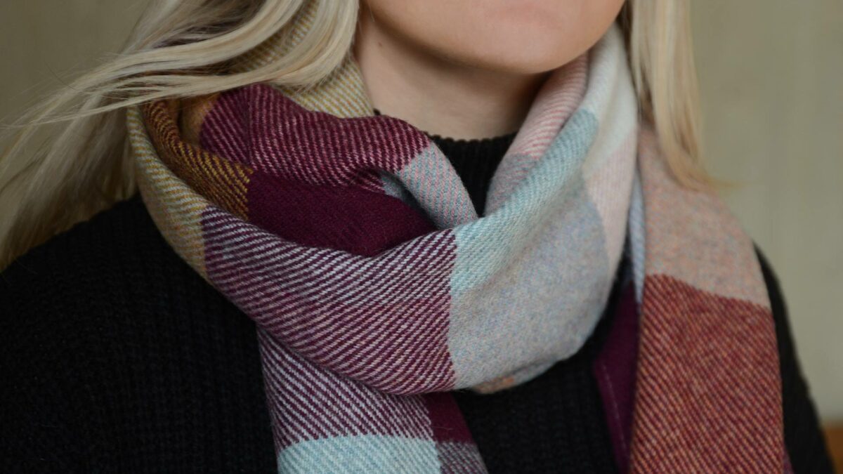 cosy berry colour scarf