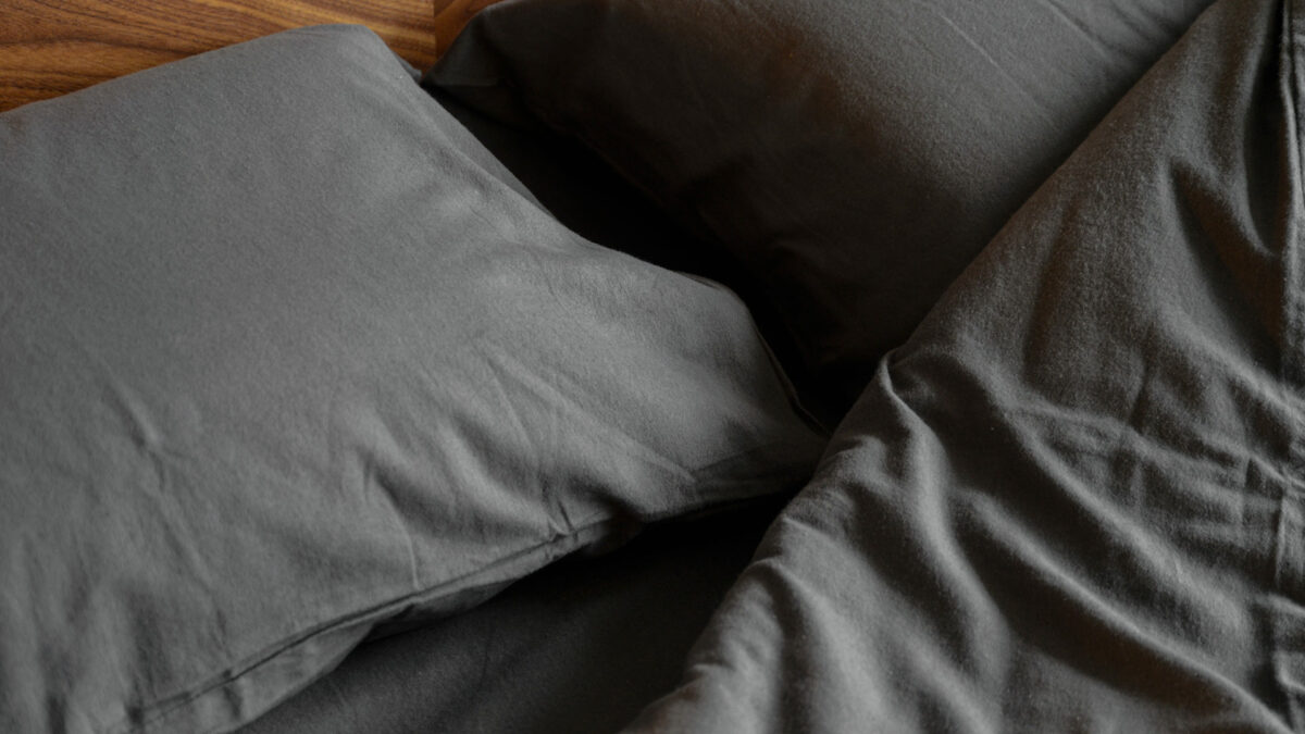 cosy brushed cotton bedding in dark grey
